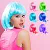 Wig for Women - Colourful Bob Wig with Party Sunglasses,