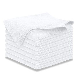 USANOOKS Microfiber Cleaning Cloth - White - 8Pcs (12.5x12.5 inch) High Performance - 1200 Washes, Ultra Absorbent Car Towel Traps Grime & Liquid for Streak-Free Mirror Shine - Car Washing Cloth