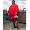 Women Chiffon Mesh Plus Size Overlay Pencil Mini Poncho Dress