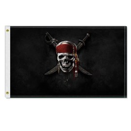 3×5 FT Pirate Flag, Large 100D Skull Black Banner,Funny OutdoorDecor for Patio Garden with Brass Gromment