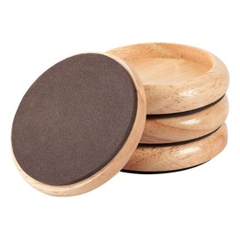 Scotch™ Caster Cups SP909-NA, Round Oak Wood 2-in 4/pk, 6 Packs per Inner