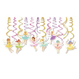 CC HOME 30ct Fairy Decorations Ceiling Hanging Swirl Decorations for Girls Boys Kids Home Classroom Baby Showers Birthday Party Supplies