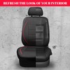 CAR PASS Universal FIT Piping Leather Two Front Seat Covers,