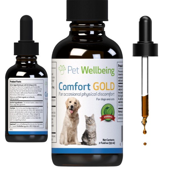 Pet Wellbeing Comfort Gold for Cats - Vet-Formulated - Supports Feline Physical Comfort - Natural Herbal Supplement 2 oz (59 ml)