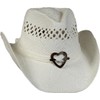 Vamuss Women's Cowboy Hat with Heart, White, One Size