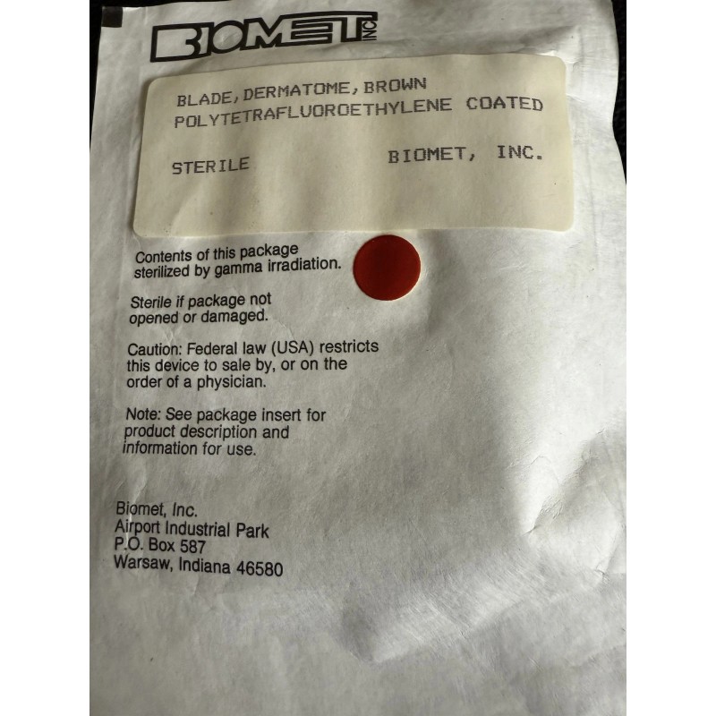 Biomet Brown Dermatome Blade Biomet For Zimmer