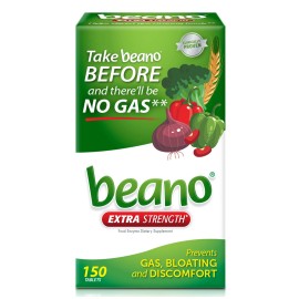 Beano Food Enzyme Dietary Supplement | Help Digest Gas-Causing Foods 150 Tablets