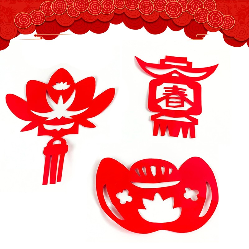 15 Styles 30Pcs Chinese New Year Window Stickers, Lunar New