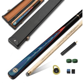 pindaprda English Snooker Cue with 10mm Cue Tips Handmade Billiard Cue 145cm 19oz, (Blue)