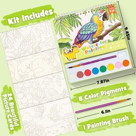 Paint with Water Books for Kids Watercolor Coloring Book Mess Free Watercolor Painting Set, Easter Basket Stuffers, Arts and Crafts Birthday Gifts for Kids Boys Girls (Animal)