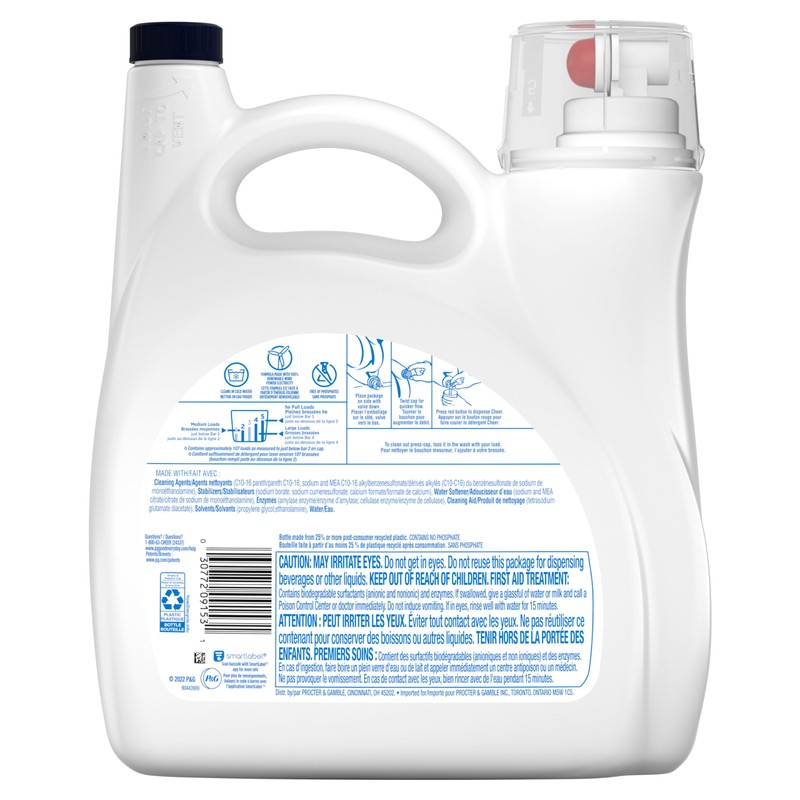 Cheer Free Liquid Laundry Detergent, 107 load, 154 fl oz