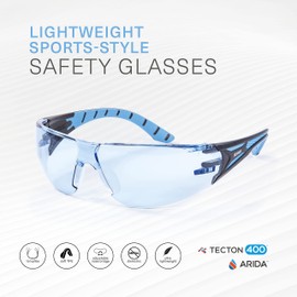 Riley Eyewear Stream Evo Sunglasses Industrial Workwear Eye Protection Safety Glasses (Blue)