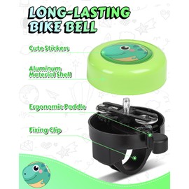 VICTGOAL Bike Bell for Kids with Loud Clear Sound, Bicycle Bell Scooter Bike Horn Ringtone Alert Cute Cycling for Toddler Children Boys Girls (Green)