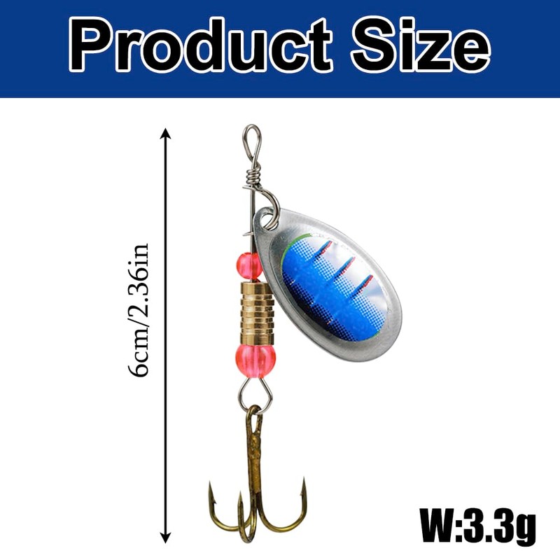 10 PCS Spinner Bait Set Multi Colored Fishing Lures Set