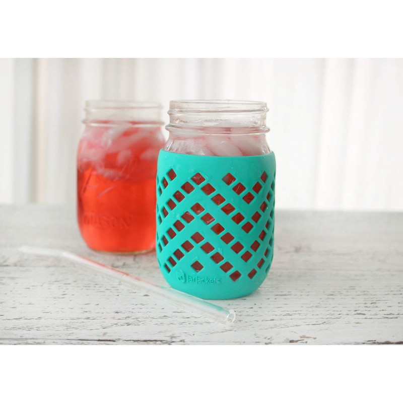 JarJackets Silicone Mason Jar Sleeve - Fits 16oz (1 pint)