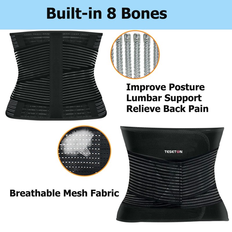 TESETON Back Support Belt for Women and Men, Back Brace
