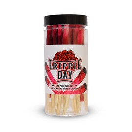 Trippie Day 20 Rose Cones Flower Petal Prerolled Cone Wraps | Natural Organic Rose Petal Handrolled Cones | 90mm | (90mm, 20) (Pack of, 20)