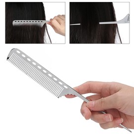 Tail Comb Stable Hair Cutting Comb Portable Hair Comb for Men and Women for Daily Life for Home (Silver Gray)