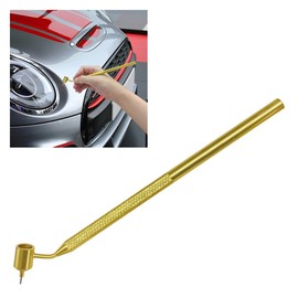 Fine Line Paint Pen, 0.5 mm Fluid Writer Tool, Detailing Touch up Painting Pen, Gold Tip Brass Construction Wax Applicator for Rock Chips and Scratch Repair