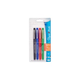 Paper Mate® Flair® Porous-Point Pens, Medium Point, 1.0 mm, Assorted Ink Colors, Pack Of 4 Pens
