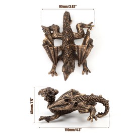 Dragon Planter Pot Flower 4.3'' x 3.82'' Climbing Animal Figurine, Resin Statue and Decorative Sculpture for Vase, Plant Hanger, Garden Outdoor Stone Decor, Patio Lawn Yard Ornaments (Antique Bronze)