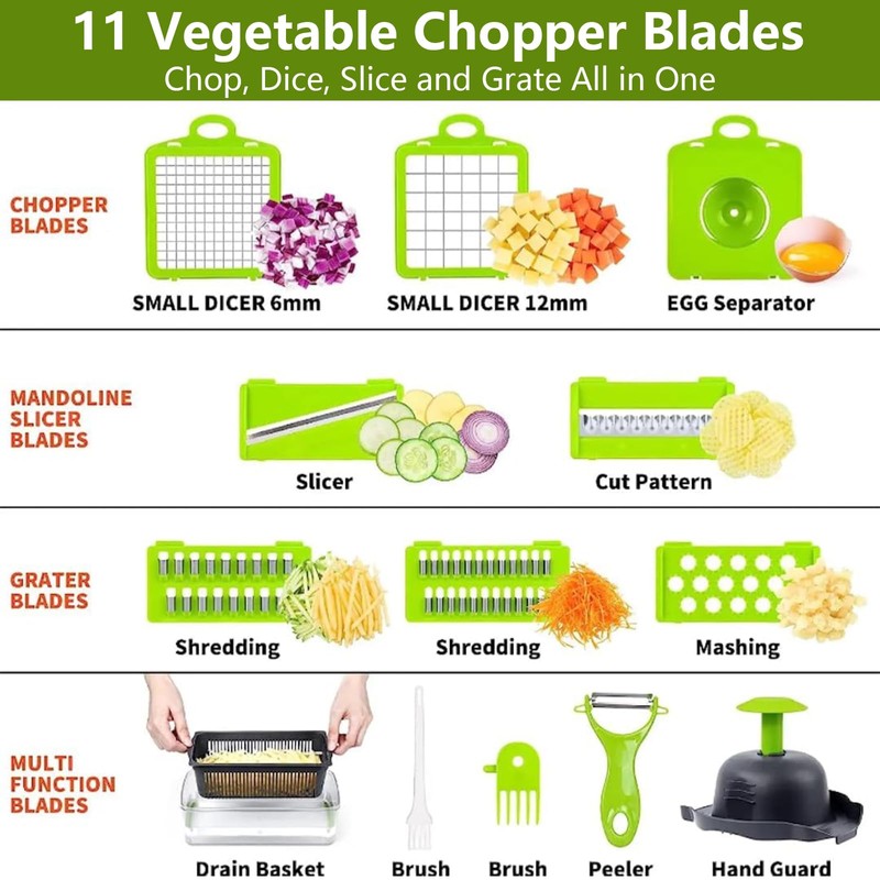 16 in 1 Vegetable Chopper,Veg Chopper and Dicer with 1.2L
