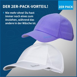 TrailHeads Running Cap with UV Protection, Women's Cap, Peaked Cap, White and Lavender