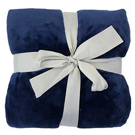 allgala 60x45 Super Soft Flannel Plush Light Weight Throw Blanket-Royal Blue-BLK82305