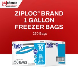 Ziploc® Freezer And Storage Bags, 1 Gallon, Box Of 250 Bags
