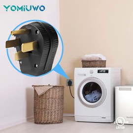 Yomiuwo NEMA 14-30P & NEMA 14-50P Plug, 4 Prong Dryer/Range Oven Stove Angle Plug, Straight Blade Heavy Duty, 30 Amp 50 Amp 125/250V, Industrial Grade, Grounding, 3 Pole 4 Wire, UL Listed,1 Pack