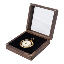 AUEAR, 1 Pack Walnut Wood Pocket Watch Box Portable Single Display Storage Travel Case Organizer