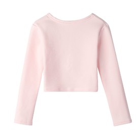 Lisianthus Girls' Classic Thick Ballet Long Sleeve Wrap Top Pink 5-6 Years
