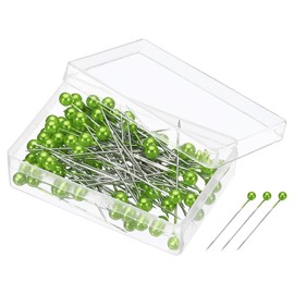 PATIKIL Pearlized Sewing Pins, 2 Set Stainless Steel Ball Head Needle Straight Quilting Pin for Dressmaker Decorations, Green