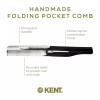Kent 20T Handmade Folding Pocket Comb for Men, Fine Tooth