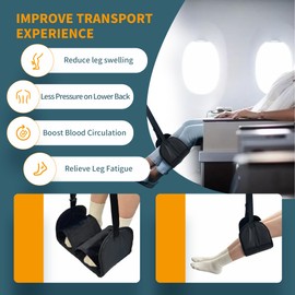 Greastar 2Packs Airplane Foot Rest, Upgrade Airplane Hammock for Adults and Kids,Foot Rest for Airplane Travel,Train,Office and Home Improve Swelling and Soreness.