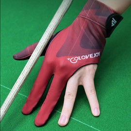 Wnddle Pool Glove Left Hand, Billiard Pool Gloves for Left Hand 3 Finger, Snooker Cue Sport Glove Popular, Billiards Glove, Sizes for Men & Women (Red)