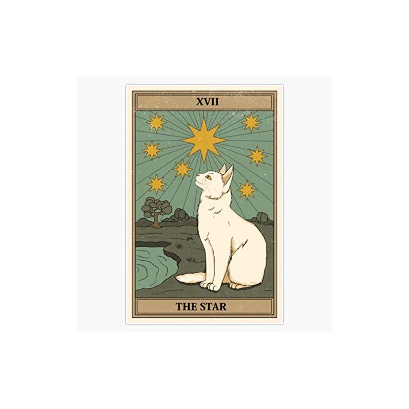 The Star Cat Tarot Waterproof Vinyl Window Bumper Sticker Decal