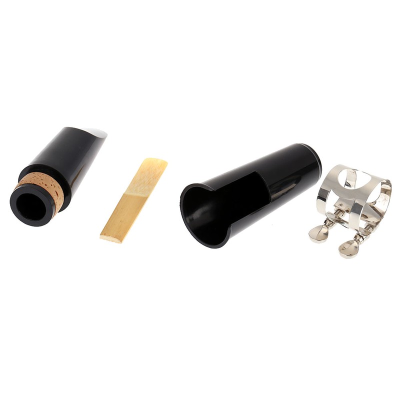 Clarinet Clarionet Mouthpiece Plastic with Cap Metal Buckle Reed