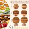 Memorywuu 2 Pcs Double Wooden Deviled Egg Platter 3 Tier
