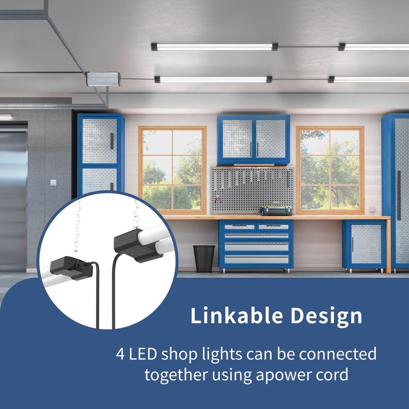 DYMOND 4 FT 40W LED Shop Light Fixture with Inline