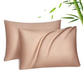 Fittia Lyocell Bamboo Cushion Cover Bamboo Fibre Pillowcase Silky Soft Cooling Breathable with Concealed Zip Autumn Orange 40 x 80 cm Set of 2