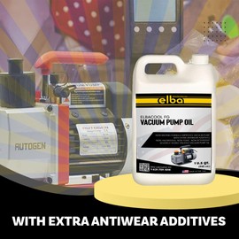 ELBACOOL Food Grade Vacuum Pump Oil, ISO VG 32, Synthetic, HYDROTREATED, Clear, Compatible Edwards, Welch, LEYBOLD, AGILENT. Automotive, Electrical and Mechanical Systems. 1 GL Made in USA