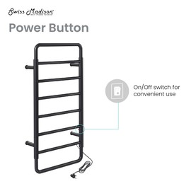 Swiss Madison Ivy 8-Bar Electric Towel Warmer Heated Towel Racks for Bathroom in Matte Black