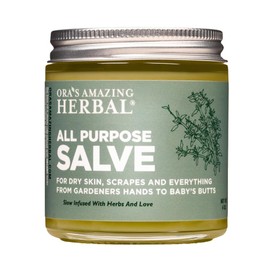 Ora's Amazing Herbal All Purpose Salve, Herbal Healing Skin Balm with Tea Tree, Natural Cream for Dry Cracked Hands, Comfrey Calendula Plantain Thyme Beeswax, Soothing Itch Relief, 4 oz