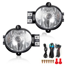 WEZEMLIGHT Fog Light Lamp Assembly For 2002 2003 2004 2005 2006 2007 2008 Dodge Ram 1500 2500 3500 Pickup Truck With Halogen Bulbs Included Switch And Wiring Kit