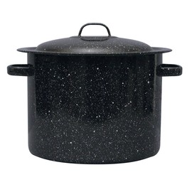 Granite Ware Porcelain Enamel Stock Pot 10.4 in. 12 qt Black 072495061330