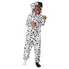 California Costumes, Dalmatian Pup Fleece Jumpsuit, Child,White/Black, Small (size 6-8)