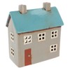 Shudehill Giftware Village Pottery Blue Roof Tealight House