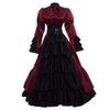 GRACEART Women Gothic Victorian Rococo Dress Costumes Wine red S