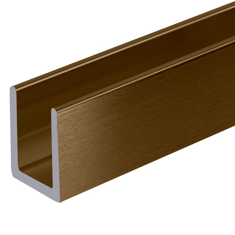 CRL Brushed Bronze Frameless Shower Door Aluminum Deep U-Channel for